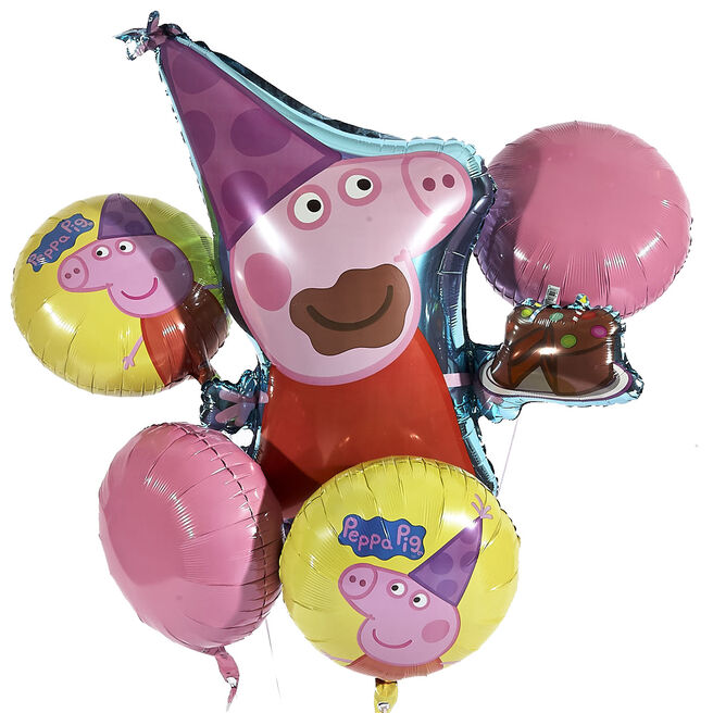 Peppa Pig Foil Balloon Bouquet (Deflated)