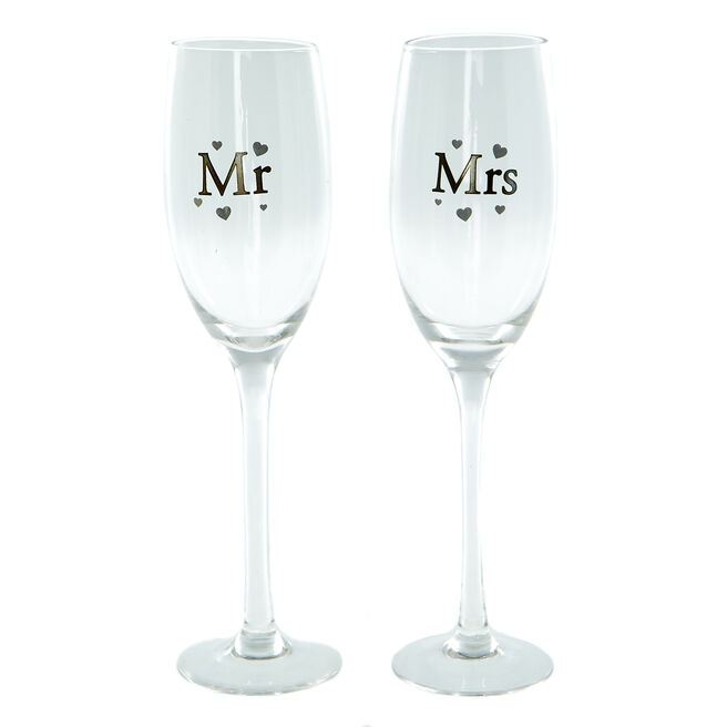 Hugs Bear Wedding Champagne Glasses - Set Of 2