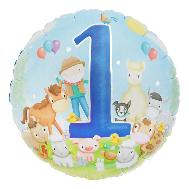 Farmyard Friends 1st Birthday 18-Inch Foil Helium Balloon 