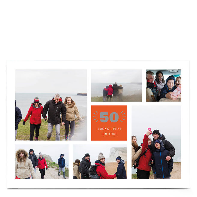 Photo 50th Birthday Card - Editable Age, Looks Great On You