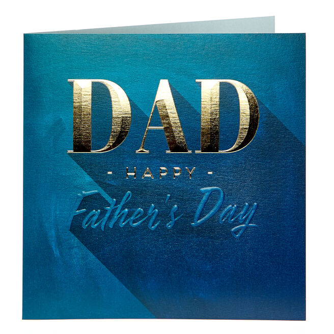 Platinum Collection Father's Day Card - Dad, Blue & Gold