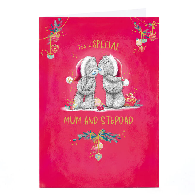 Personalised Tatty Teddy Christmas Card - For a Special Mum and Stepdad
