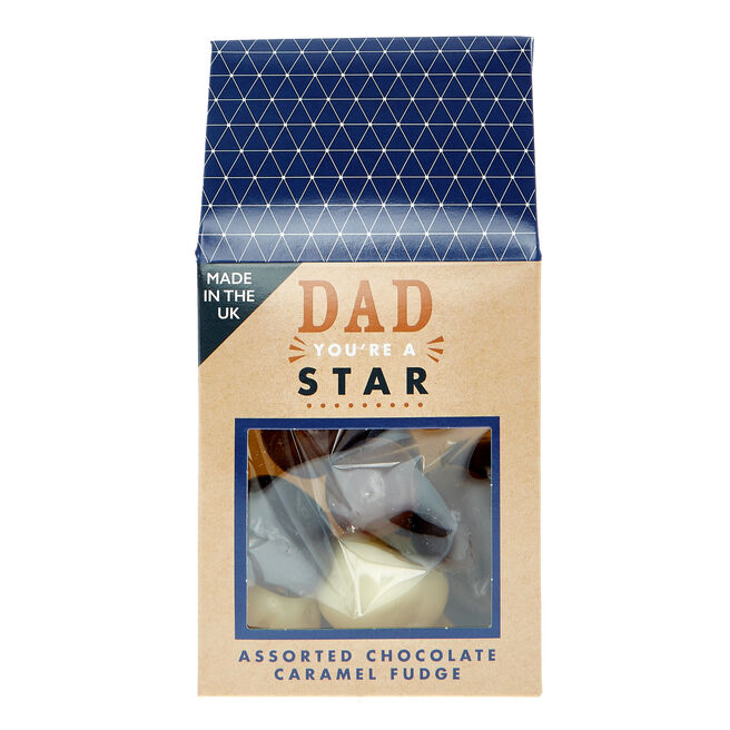 Dad You're A Star Assorted Chocolate Caramel Fudge 