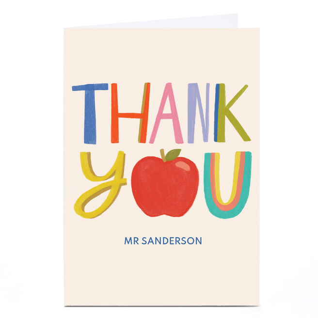 Personalised Thank you Teacher card - Thank you 