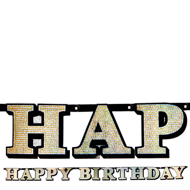 Letter Banner - Happy Birthday Gold 16424