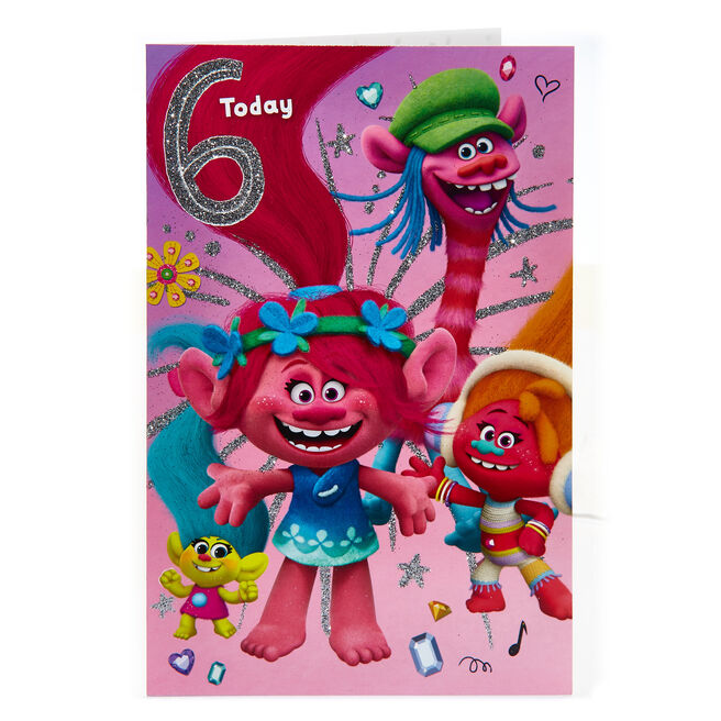 Trolls 6th Birthday Card