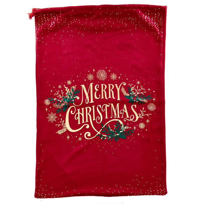 Traditional Red & Green Christmas Sack