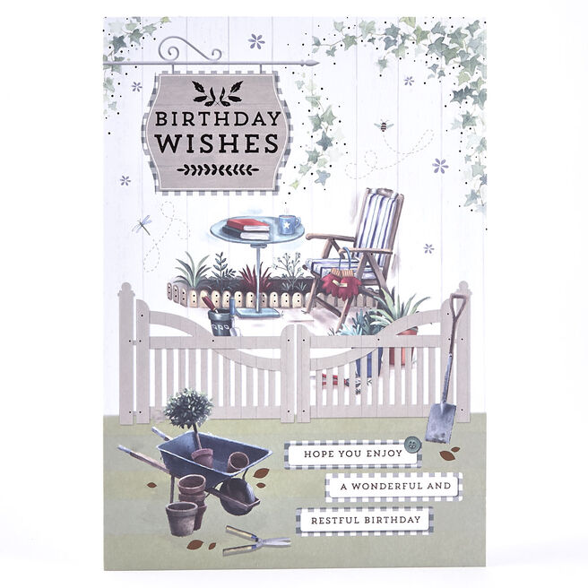 Birthday Card - Garden Scene