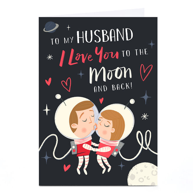 Personalised Dalia Clark Valentine's Day Card - Husband Moon