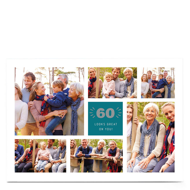 Photo 60th Birthday Card - Looks Great On You