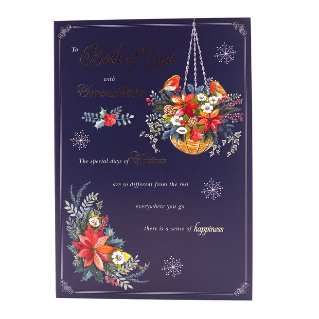 Christmas Card - For Both Of You, Christmas Hanging Basket