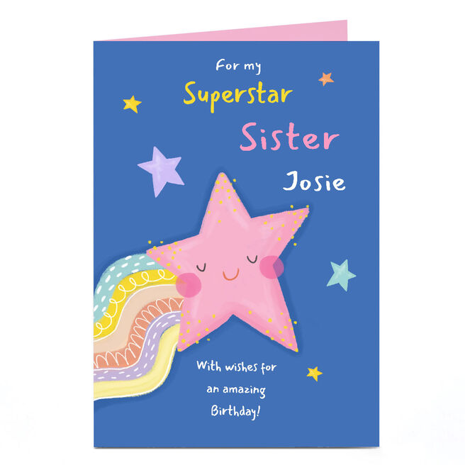 Personalised Studio Birthday Card - Superstar Shooting Star