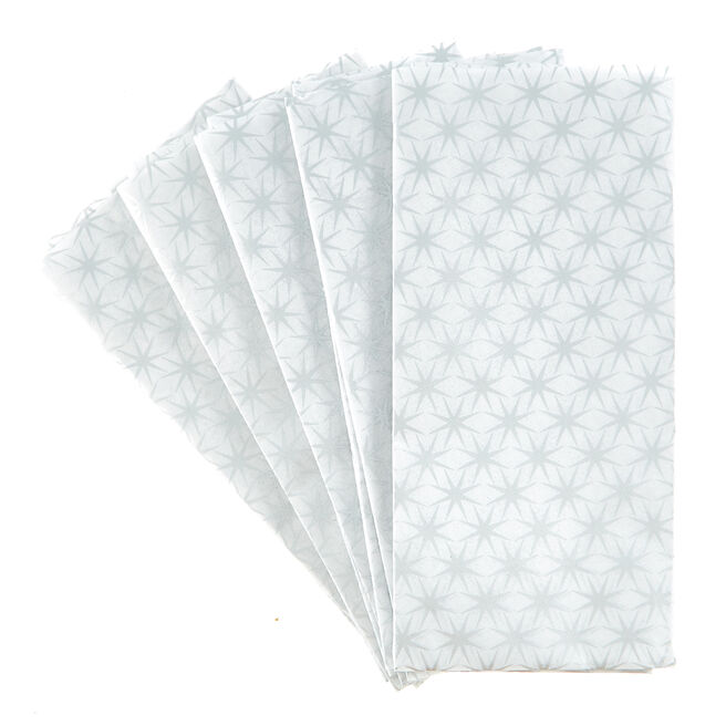 Silver Stars Christmas Tissue Paper - 7 Sheets 