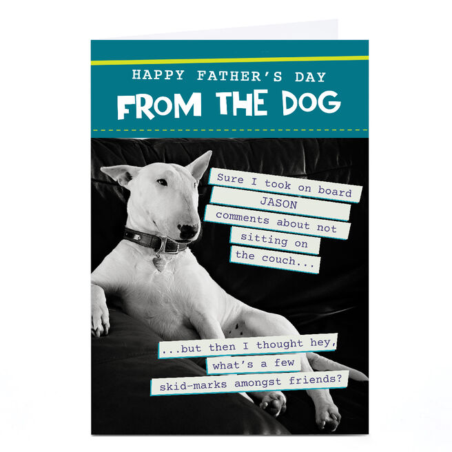 Personalised Quitting Hollywood Father's card -From the Dog