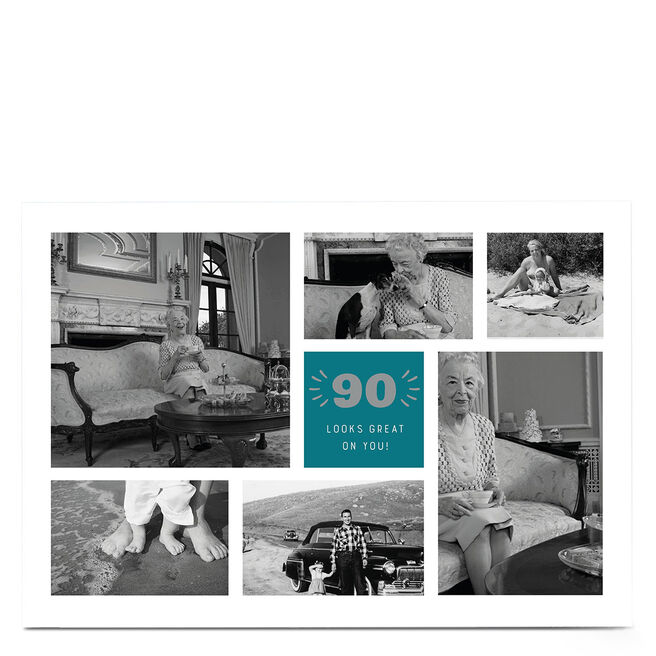 Photo 90th Birthday Card - Looks Great On You
