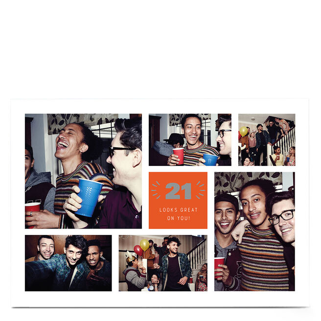 Photo 21st Birthday Card - Looks Great On You [Editable Age]