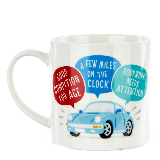 "A Few Miles On The Clock"" Car Mug"