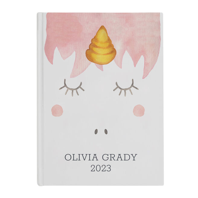 Personalised Diary - Watercolour Unicorn