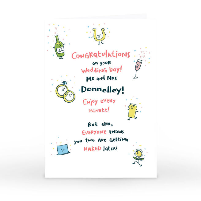 Personalised Hew Ma Wedding Card - Everyone Knows... 