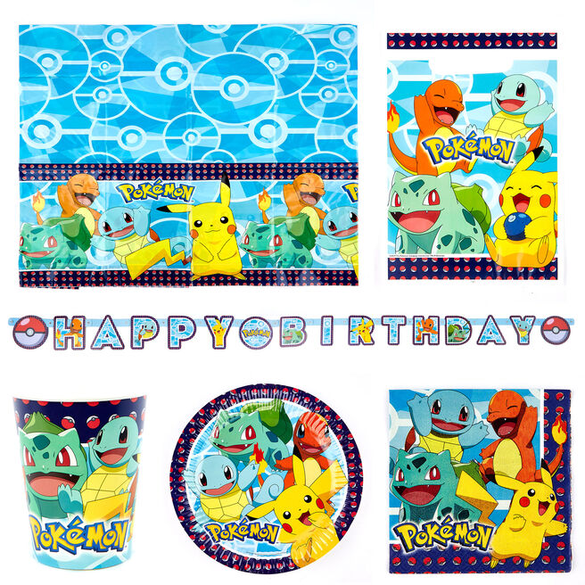 Pokémon Party Tableware & Decoration Bundle - 16 Guests