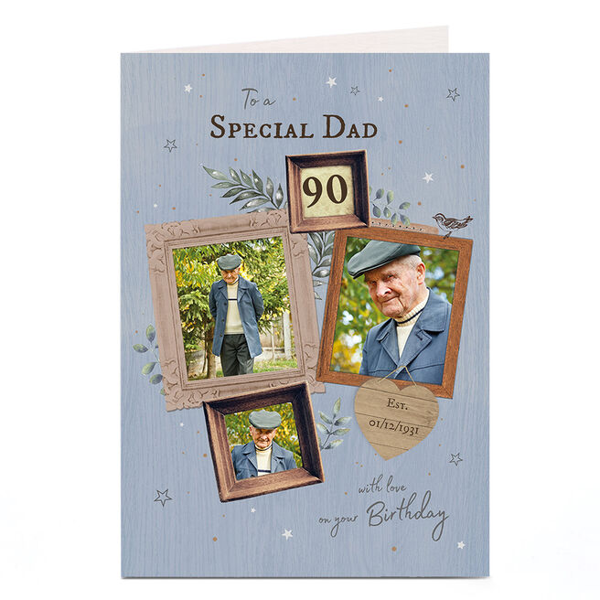 Photo Birthday Card - Dad Photo Frames Editable Age