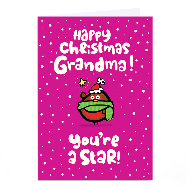 Personalised Fruitloops Christmas Card - Grandma Star