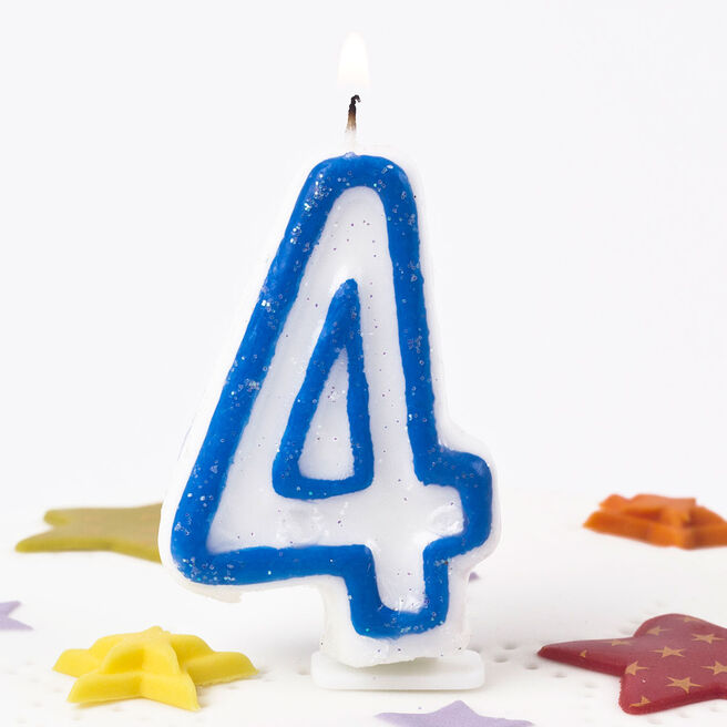 Blue Number 4 Birthday Candle 4781