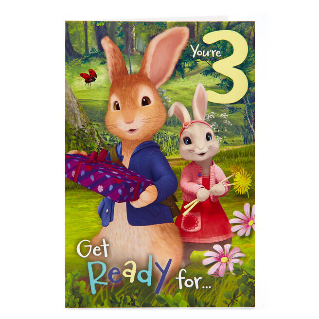 Peter Rabbit 3rd Birthday Card