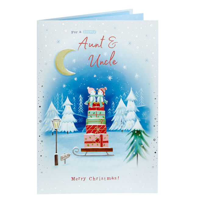Christmas Card - Aunt & Uncle Penguins 