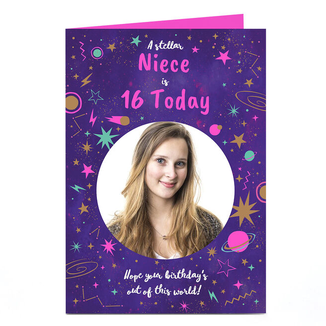 Photo Birthday Card - Out Of This World Editable Age