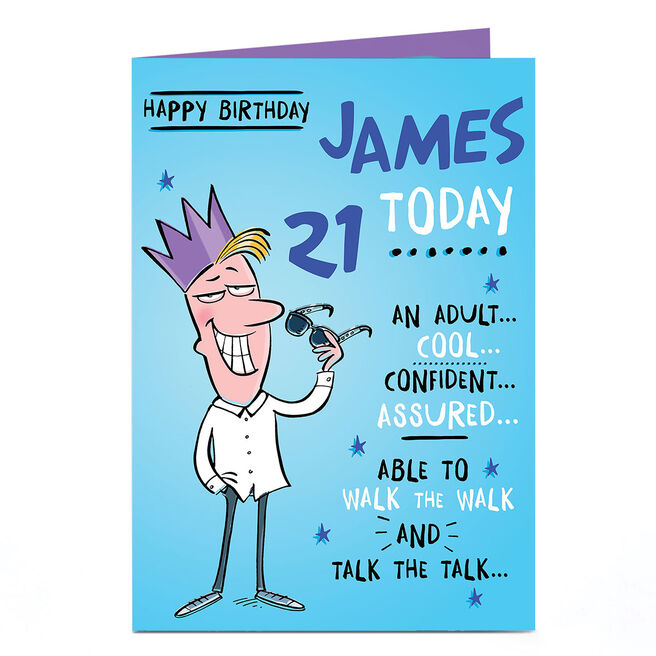 Personalised Editable Age Birthday Card - Cool & Confident