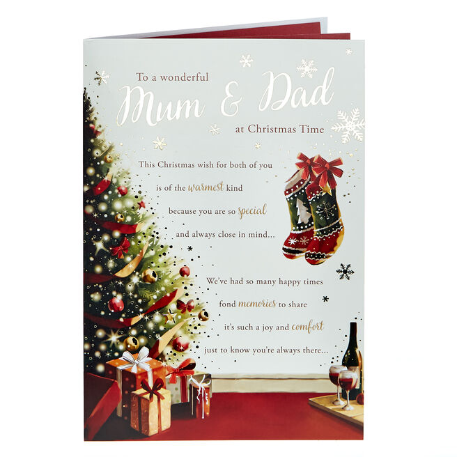 Christmas Card - To A Wonderful Mum & Dad
