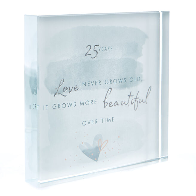 Perfect Together Glass Keepsake - 25th Anniversary