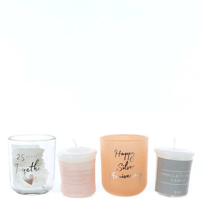Set of 2 Vanilla Scented Candles - 25th Anniversary