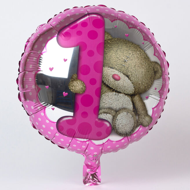 Hugs Age 1 Girl Foil Helium Balloon