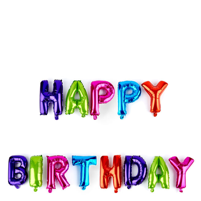 Happy Birthday Multicoloured Balloon Banner Kit