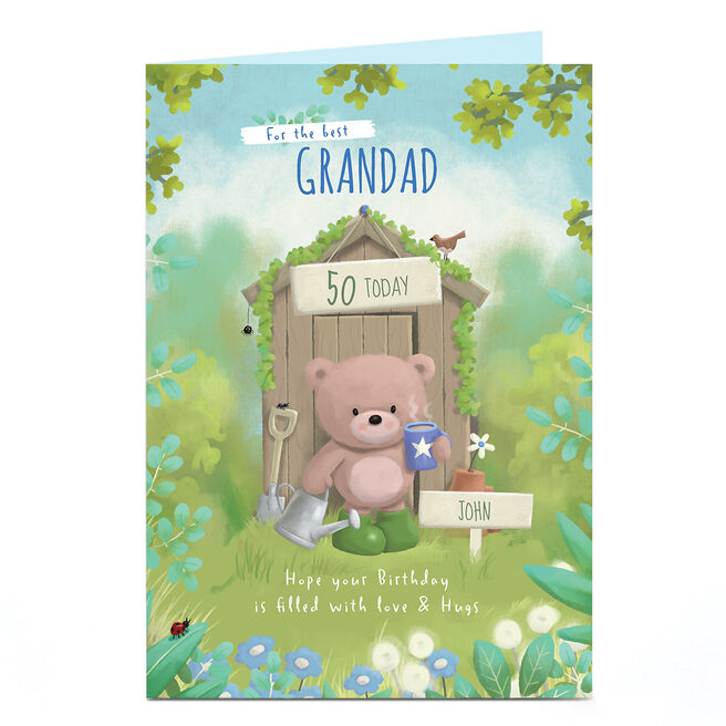 Personalised Hugs Birthday Card - Garden Shed
