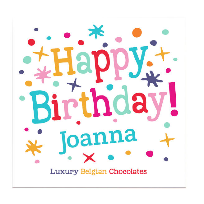 Personalised Belgian Chocolates - Happy Birthday Any Message
