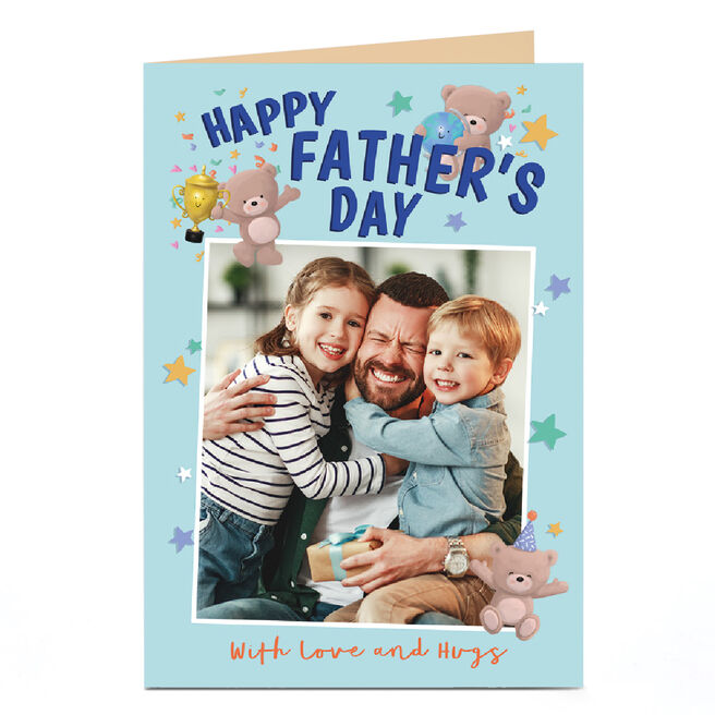 Personalised Studio Father's Day Photo Card - HUGS - Love & Hugs