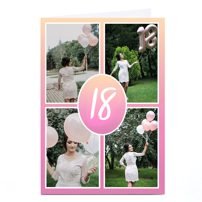 Photo 18th Birthday Card - Pastel Gradient