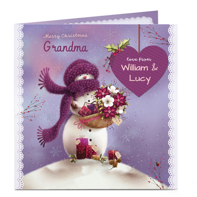 Personalised Christmas Card - Grandma Snowlady