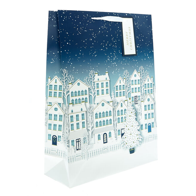 Extra Large Portrait Georgian Village Christmas Gift Bag