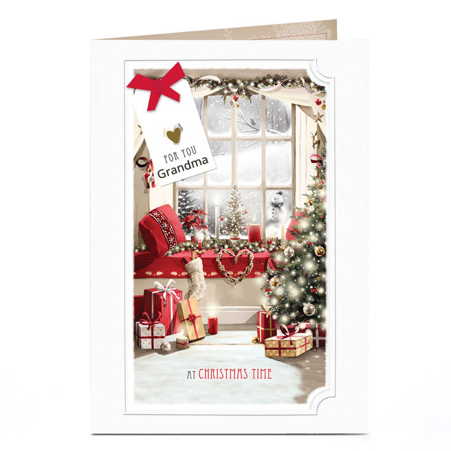 Personalised Christmas Card -Ã‚Â Festive Window Grandma