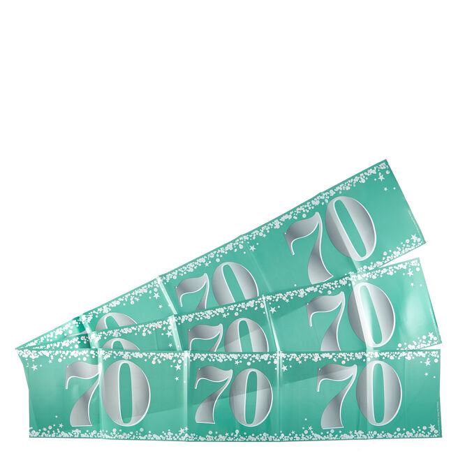 Holographic 70th Birthday Party Banners - Pack Of 3 