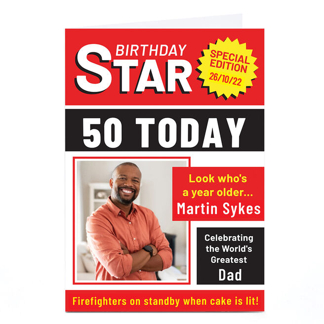 Personalised Birthday Photo Card - Birthday Star