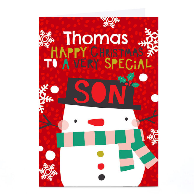 Personalised Bev Hopwood Christmas Card â€“ Special Son