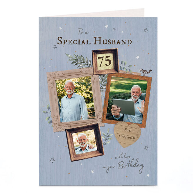 Personalised Studio Birthday Photo Card - Special Husband 75th