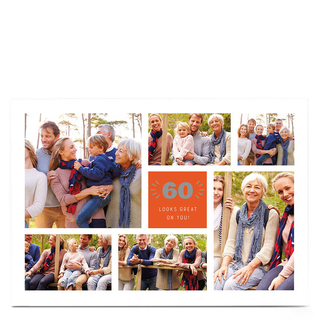 Photo 60th Birthday Card - Looks Great On You [Editable Age]