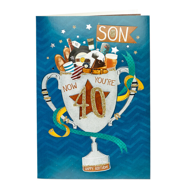 40th Birthday Card - Son Now You're 40