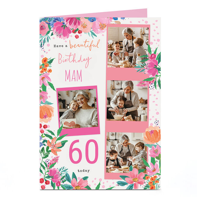 Photo Birthday Card - Beautiful Birthday Flowers